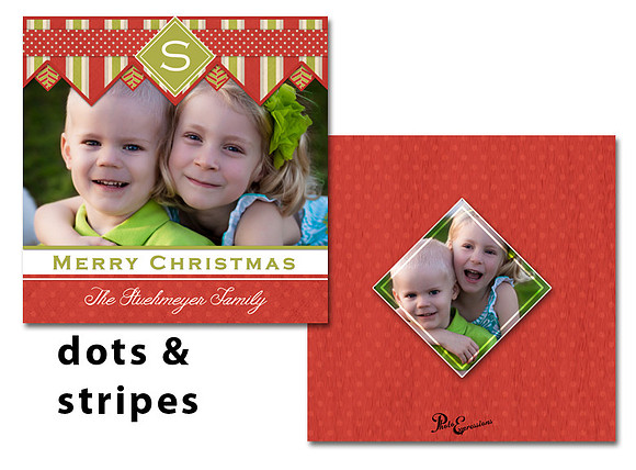 dots & stripes photo card